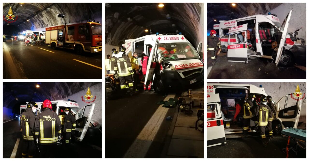 Schianto in galleria sull’A10: coinvolta anche un’ambulanza, 5 feriti gravi