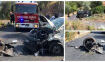 Violento schianto tra due auto a Imperia: Jeep vola sotto strada, 3 feriti