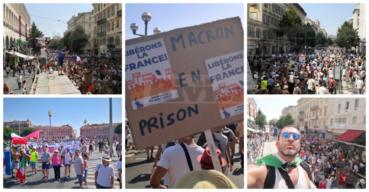 Una delegazione imperiese alla manifestazione no green pass di Nizza