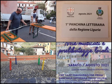 Prima panchina letteraria della Liguria, questa sera l’inaugurazione