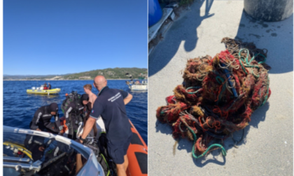 Guardia costiera recupera oltre 50 kg di reti fantasma in mare a Cervo