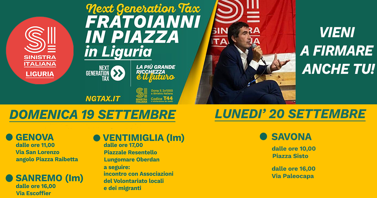 L’on. Nicola Fratoianni di Sinistra Italiana a Sanremo e Ventimiglia