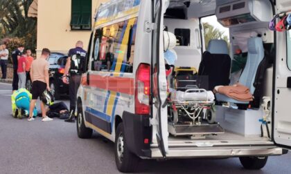 Scontro auto-moto in via De Colli a Bordighera Alta, ferito giovane motociclista