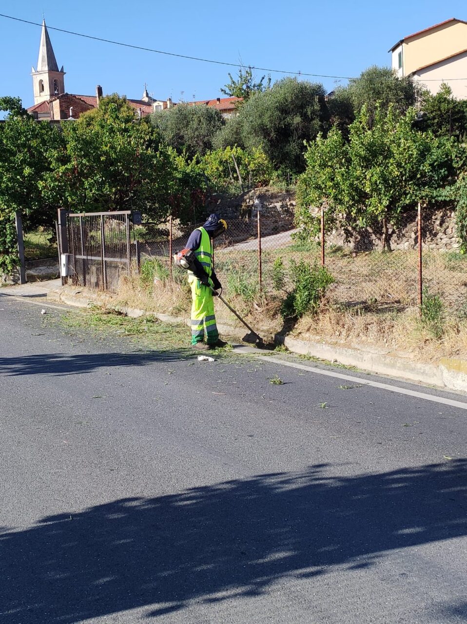 Intervento di sfalcio della strada provinciale e di tutti i marciapiedi