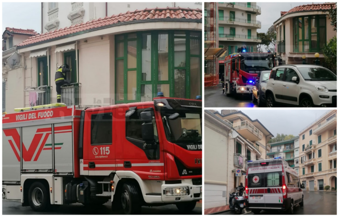 Vigili del fuoco in azione a Ospedaletti per una donna caduta in casa