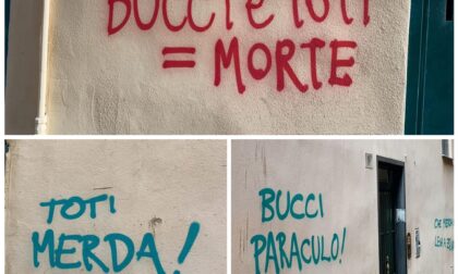 Insulti a Toti e Bucci sui muri di Genova