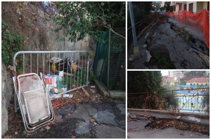 La vergogna di via Vallarino, la strada che crolla su una montagna di rifiuti
