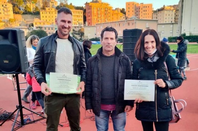 Fabrizio Pertile e Simona Montessoro premiati dalla Fidal a Genova