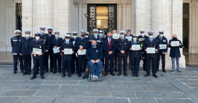 Vigili di Sanremo premiati per la tutela dei diritti dei disabili