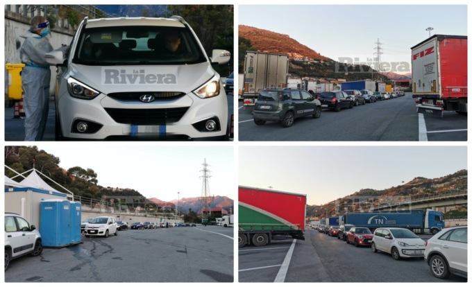 Tamponi: apre il drive through all’autoporto ed è subito slalom tra i tir
