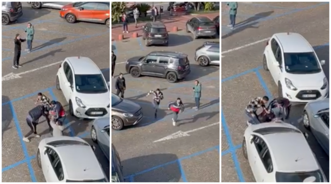 Rissa e botte in pieno giorno in piazza del Comune a Ventimiglia. Video