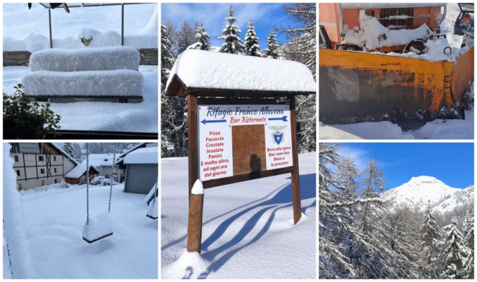 La neve imbianca l’entroterra imperiese e il sole torna a risplendere