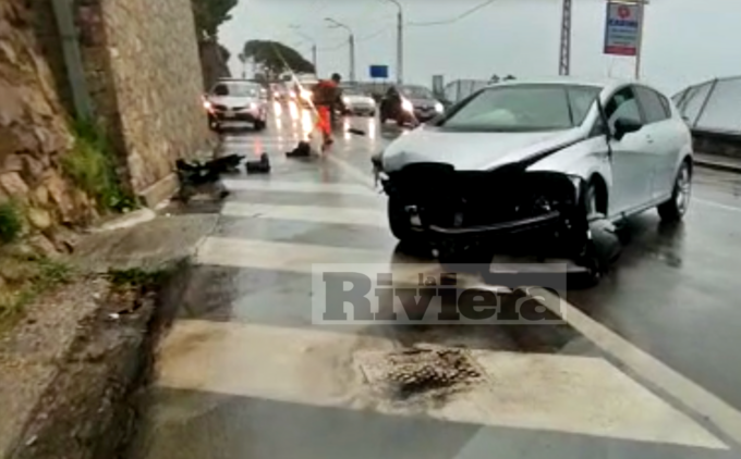 Si schianta con l’auto contro il muro a Ospedaletti per via dell’asfalto scivoloso