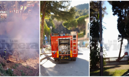 Ventimiglia: incendio sotto il parco giochi di Latte, nella zona dei migranti. Video