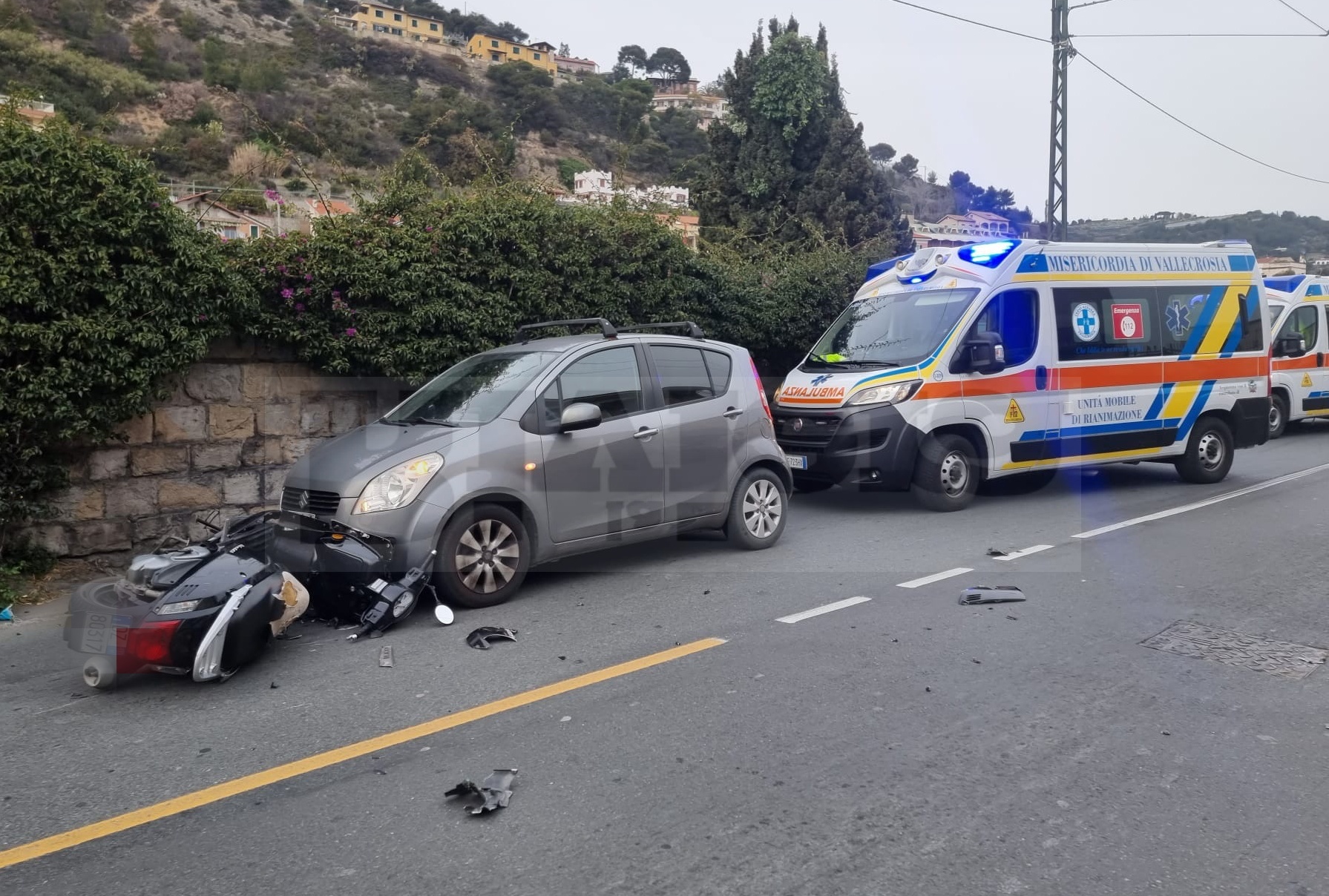 Incidente corso Genova Ventimiglia scooter