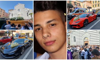 Ventimiglia: corteo di Ferrari e Lamborghini ai funerali di Gabriele, oltre 500 persone