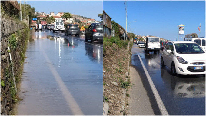 Aurelia allagata per tubature esplose e traffico sostenuto