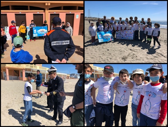 Giornata del mare, bimbi e Capitaneria di Porto in spiaggia