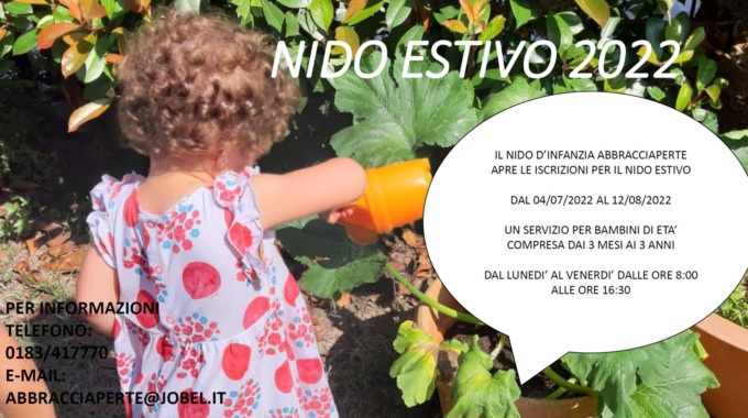 Aperte le iscrizioni al Nido Estivo