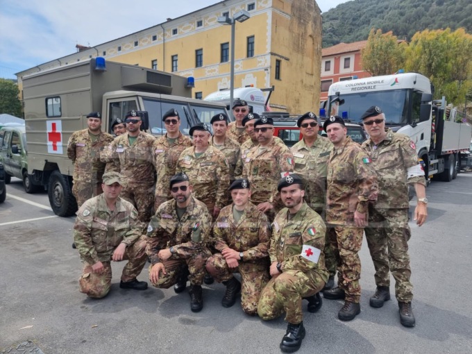 Disinnesco bomba Taggia: presenti anche 14 uomini del Corpo Militare della Croce Rossa