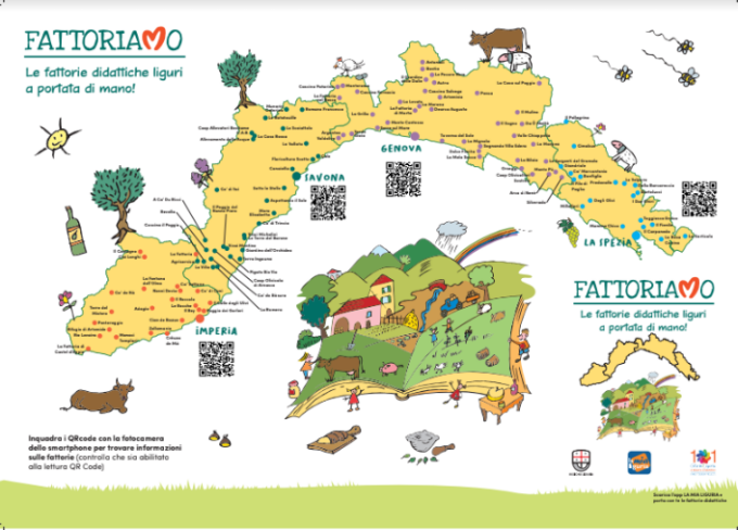 Regione regala la mappa delle 113 fattorie didattiche liguri agli studenti