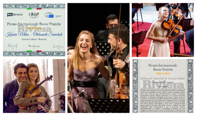 A coppia di violinisti russo ucraina il Premio per la Pace 2022