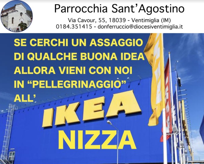 Ventimiglia: gita all’Ikea + messa, il singolare pellegrinaggio della parrocchia di Sant’Agostino
