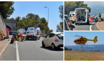 Schianto con un'auto a Ventimiglia: grave motociclista, in elicottero al Santa Corona