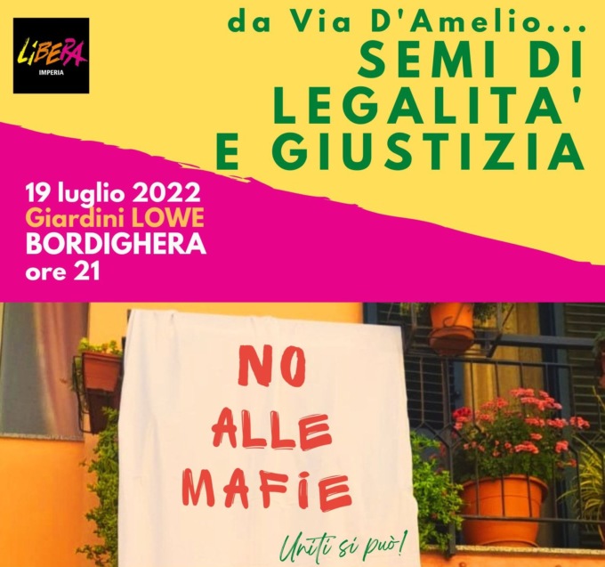 A Bordighera un convegno nel trentennale della strage di via D’Amelio