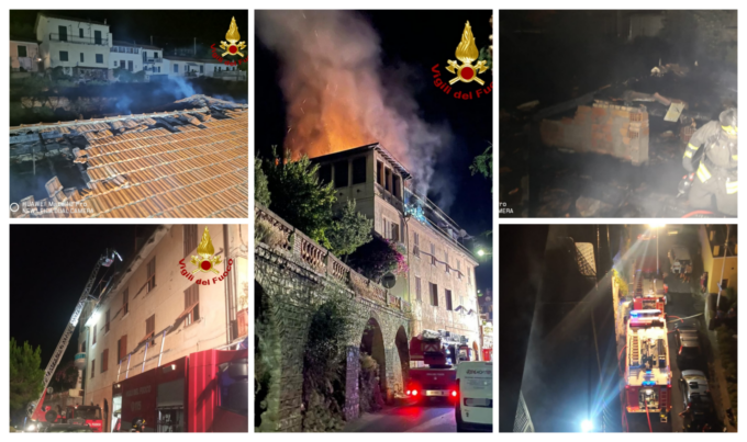 Brucia un appartamento a Taggia: 12 famiglie allontanate, vigile del fuoco in ospedale