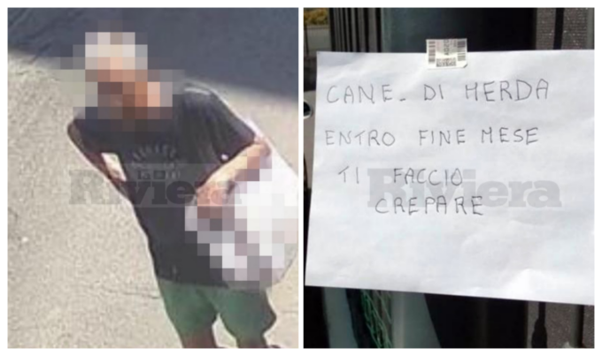 Attacca cartello con minacce di morte al cane, ma è smascherato dalle telecamere