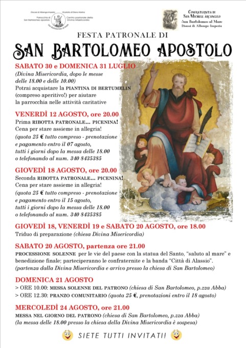 Al via le celebrazioni per San Bartolomeo Apostolo