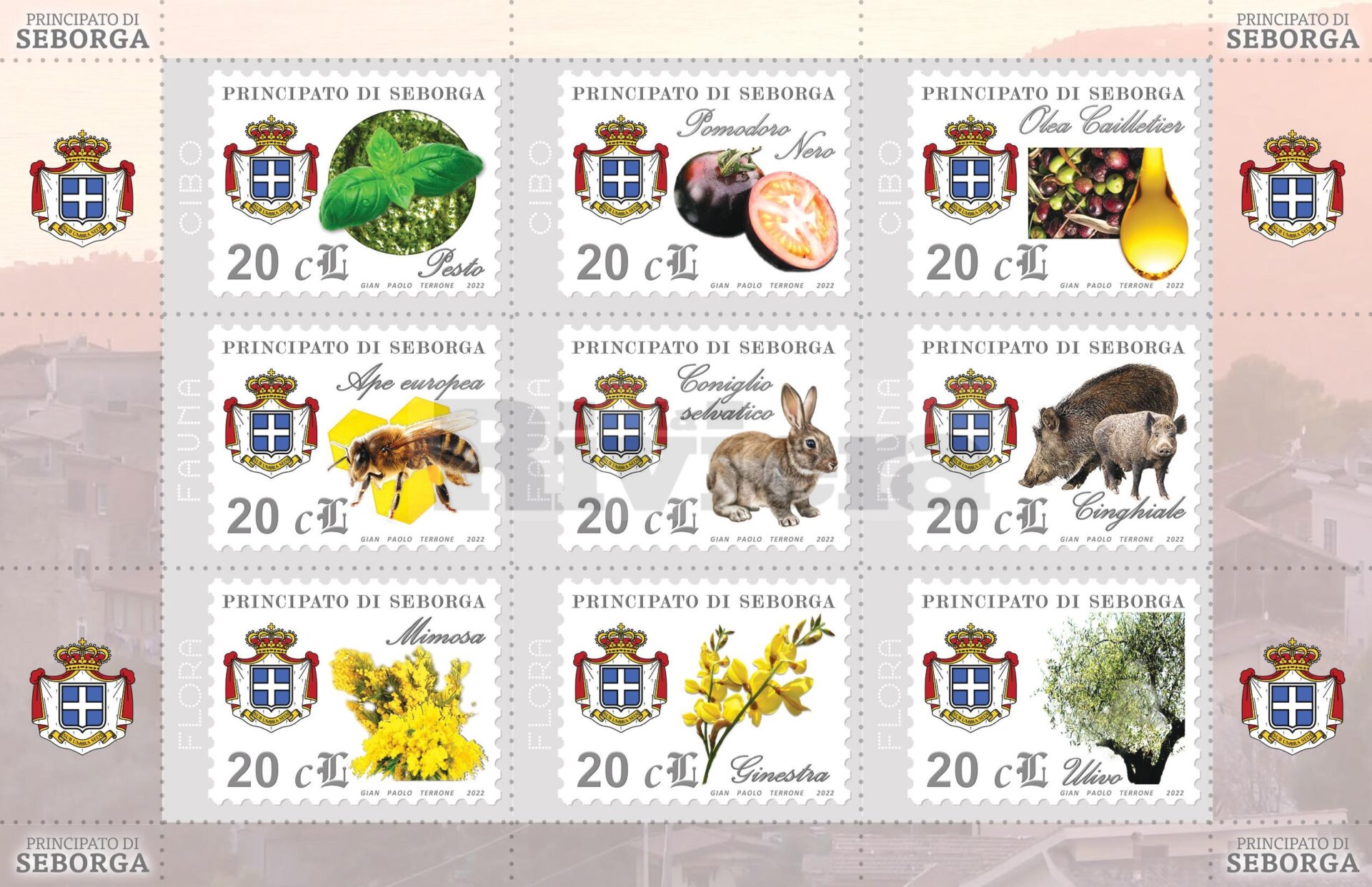 festa principato di seborga agosto 2022 francobolli