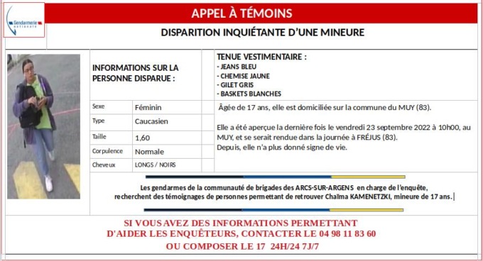 Appello della gendarmeria per ritrovare 17enne scomparsa nel nulla
