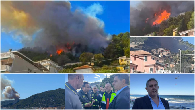 Cessato allarme per lo spaventoso incendio di Laigueglia