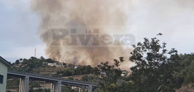 Bruciano le alture di Sanremo, il fumo visibile in diversi punti della città