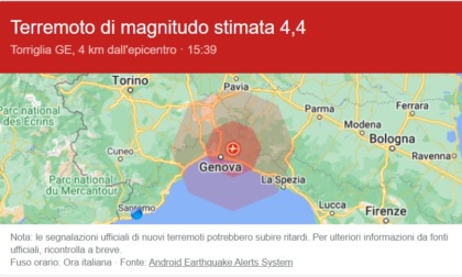 Forte terremoto a Genova