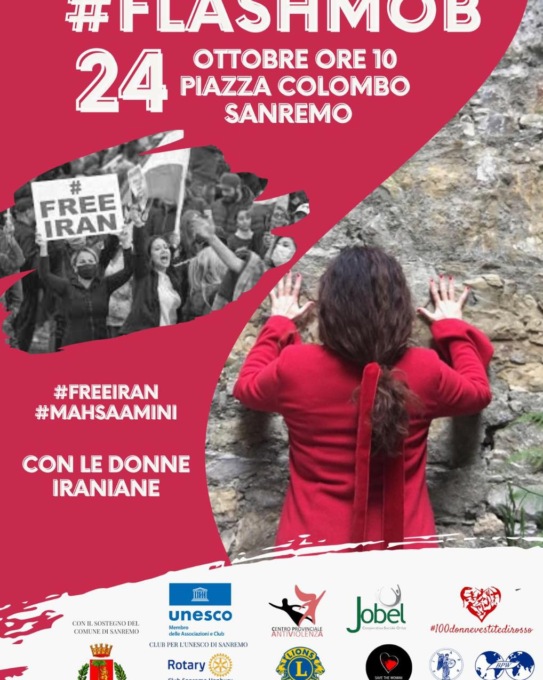 Flash mob a Sanremo per le donne iraniane