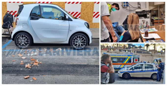 Madre e figlioletta di due anni ferite da una “pioggia” di calcinacci a Sanremo