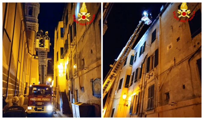 Brucia la canna fumaria del ristorante U Papa a Imperia