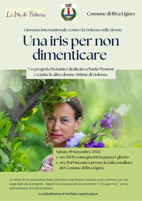 A Riva Ligure “una Iris per non dimenticare” la violenza sulle donne