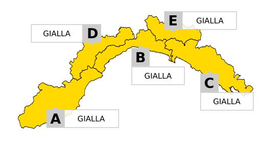 Piogge intense, allerta gialla su tutta la Liguria