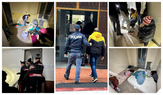 Blitz all’alba a Ventimiglia, forze dell’ordine sgomberano l’ex hotel Splendid