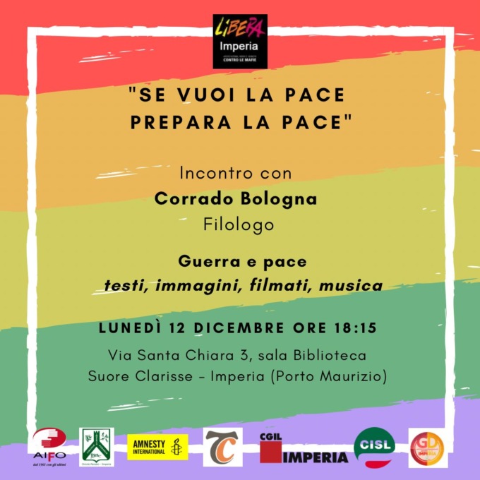“Se vuoi la pace prepara la pace”: a Imperia la riflessione del professor Bologna