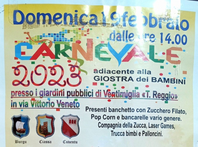 A Ventimiglia torna la festa di carnevale ai giardini dopo due anni di stop