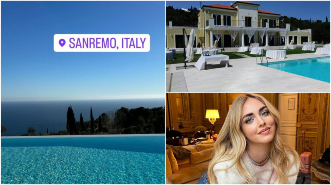 I Ferragnez nella mega casa spacciata per la “Villa del Duce”