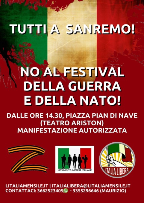 Il Movimento Imprese Italiane in piazza contro Zelensky al Festival