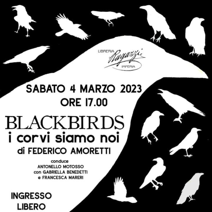 “Blackbirds – i corvi siamo noi”: il libro di Federico Amoretti verrà presentato a Oneglia