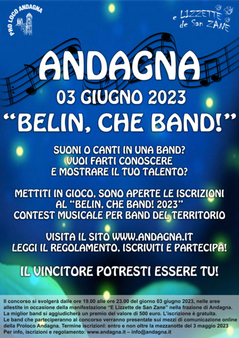 Concorso per band del territorio “Belin, che band!”