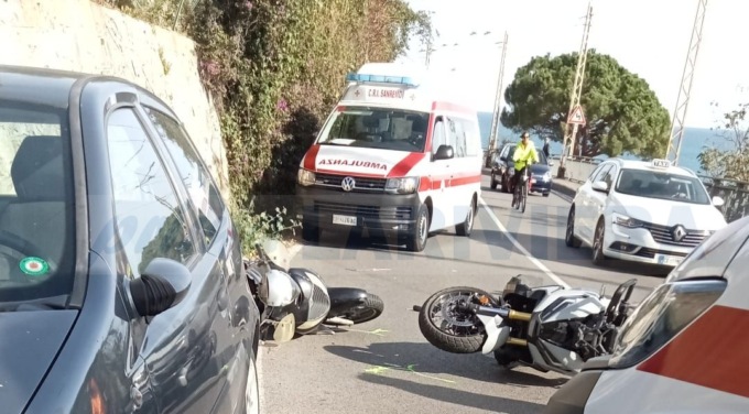 Due feriti nel frontale tra due moto a Ospedaletti